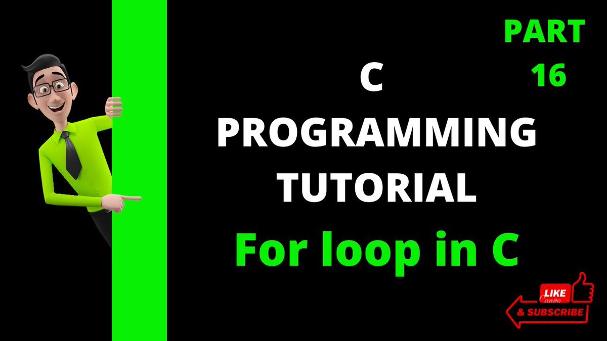 rrvkvideo's tweet image. Check out my latest video &quot;C Programming Tutorial for Beginners 16 - for loop in C #ForloopC #rrvcoder #Ccodelover #Ccoding&quot;

Watch Now: youtu.be/t9JPf6aMr2Q

(Posted via TubeBuddy.com)