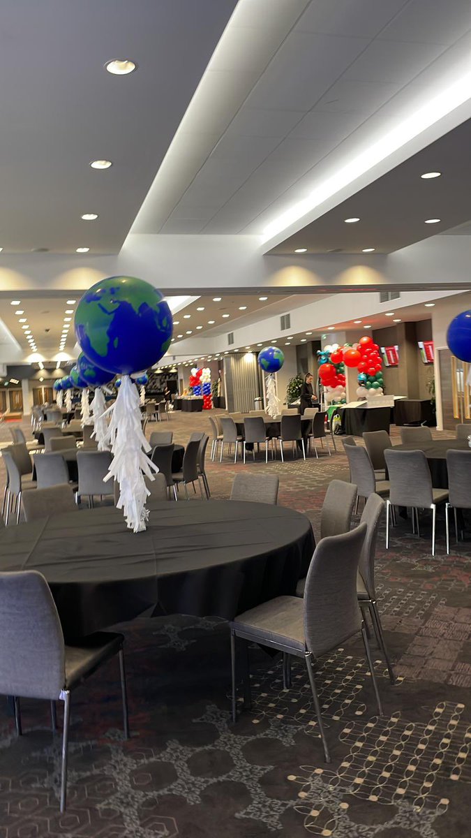 Bswallow27's tweet photo. Only 4 hours to go to U2’s 1st Spring Ball…..here is a sneak preview of the venue being set-up. #U2Springballers https://t.co/C7cuQ8hY1W