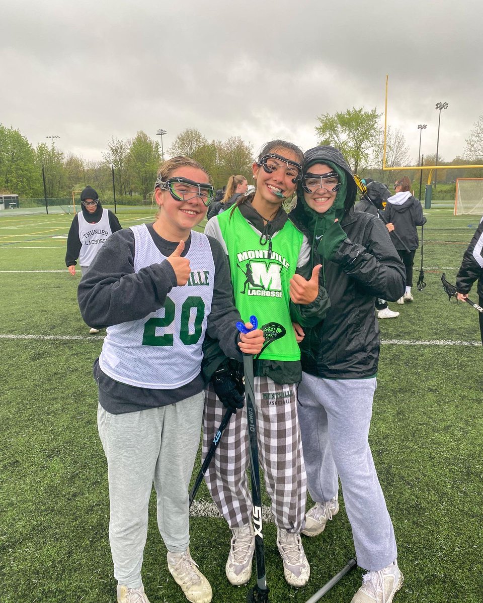 MTHSGLAX's tweet photo. Rain or shine, we put in the work. Right, @ginamarotta31 ? #montvilleglax #seniorpractice https://t.co/34pwXnvEcn