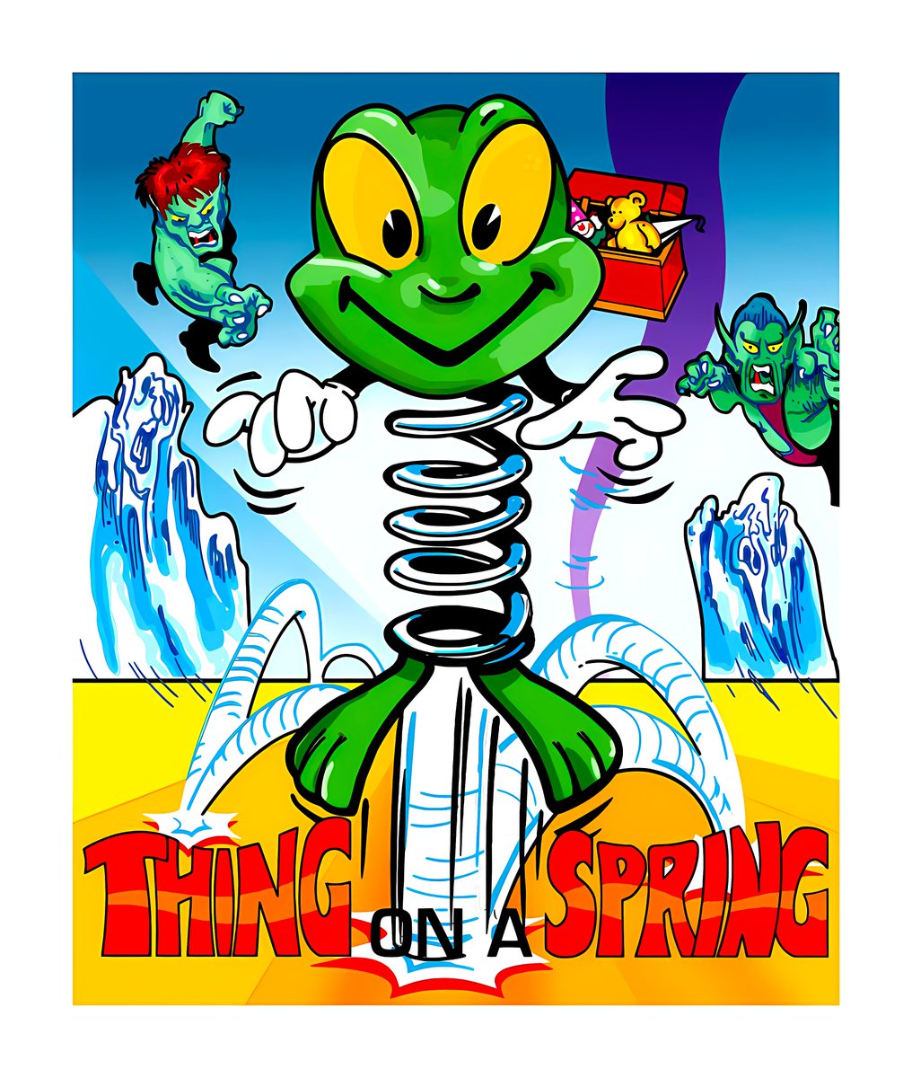 GaryArnott's tweet photo. More retro gaming doodles coming your way today! 🖍️

Hope you like this one @geehaf 😉😊

'THING ON A SPRING' by Gremlin Graphics (1985) ♨️

#ThingOnASpring #Commodore64 #C64 #8bit #Art #AmstradCPC #CPC464 #Retrogaming #Retrogames  #GameArt #Artwork #DesignDesign #80s #Nostalgia https://t.co/sjvpoQTbMX
