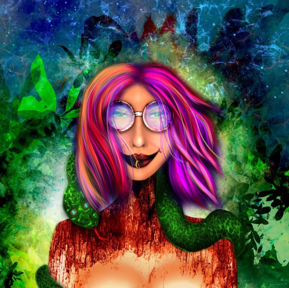 Hello friends ❤
My new artwork : "The girl with the snake"
This girl is very brave, despite her fragility. She is not afraid of darkness, blood, she is friends with a snake.
45usdn via @signArtApp
<a href="/fairArtNFT/">Fair Art NFT</a> #FairArtNFT #nftcollectors