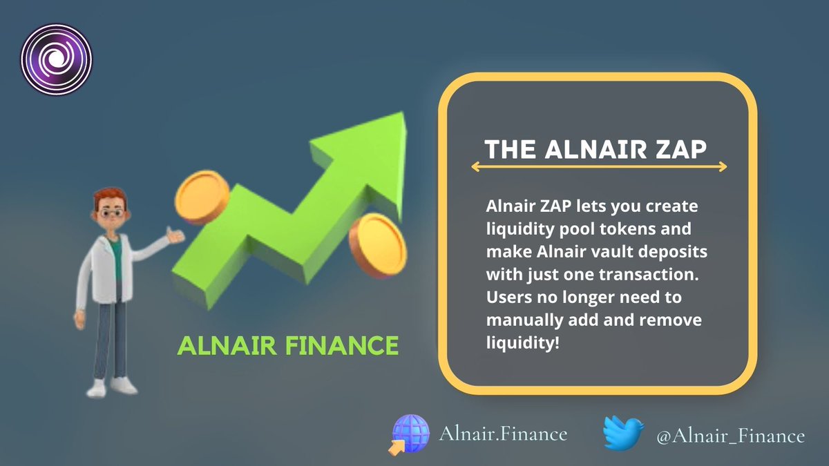 Eseoffishal's tweet photo. #Alnair ZAP is a simple, quick, cheap, safe solution that eliminates the need to handle token contract addresses or even leave the comfy environs of the @Alnair_Finance app.
Get more info about #Alnairfinance ZAP from the infographics 👇
#Astar #ALNR #NIKA $ALNR #Crypto #P2E https://t.co/wfY4Usbic5
