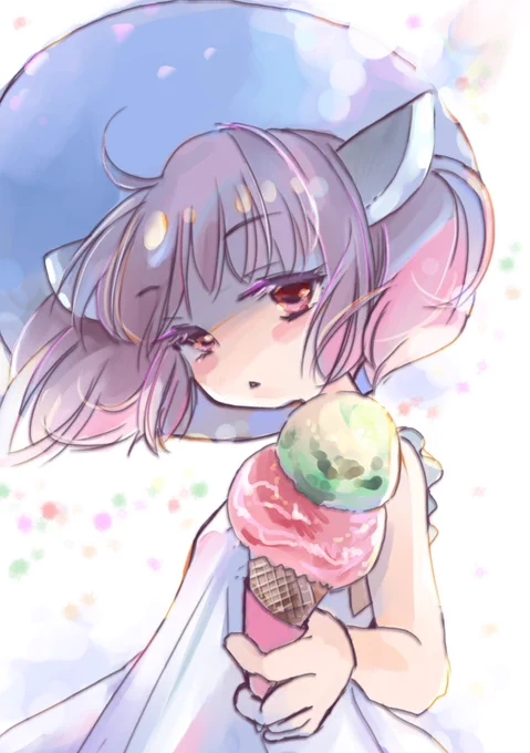 #東北ずん子深夜の真剣お絵描き60分一本勝負

「ほい、一口だけですよ」 