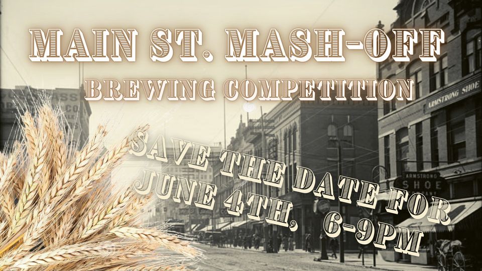 Mark your calendars for the Main Street Mash-Off hosted by <a href="/StonesThrowBrew/">Stones Throw Brewing</a>.  Sample selections or enter your homebrew.

fb.me/e/1KoLczD45