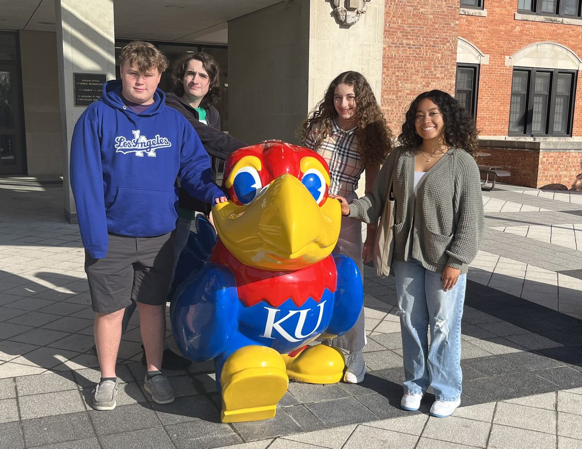 At KU today for <a href="/kspaonline/">KSPA Online</a> State Journalism Celebration with senior Janeah Berry, junior Kyle DeVault, senior Jewel Hardin, junior Zara Thomas.

We had seven regional champs, fingers crossed on state results, which come out today. 
@pantherpubnews <a href="/DHS_Panthers/">Derby High School - Derby Public Schools</a> <a href="/DerbySchoolsKS/">Derby Public Schools</a>