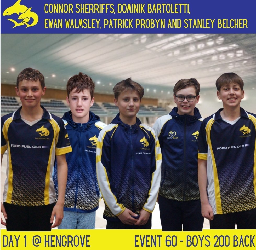 Tigersharks_ASC's tweet photo. The boys swam well in the 200 Back 🏊‍♂️

Congratulations Dominik (11/12) who will swim in the final later and to Stanley (13) who is a reserve finalist  🎉🦈🙌

#swregionals #200back #finalists #tigersharksasc https://t.co/F7Z16bqHTi
