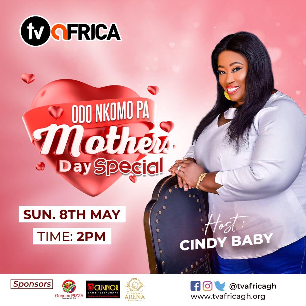 odonkomopa's tweet photo. Catch Cindy Baby live Exactly 2pm this Sunday,as we bring to you a special edition of mother's day on odonkomopa.
#Tvafricagh
#TvafricaOnline
#odonkomopa
#mothersday2022 https://t.co/BU6c4iJCmZ