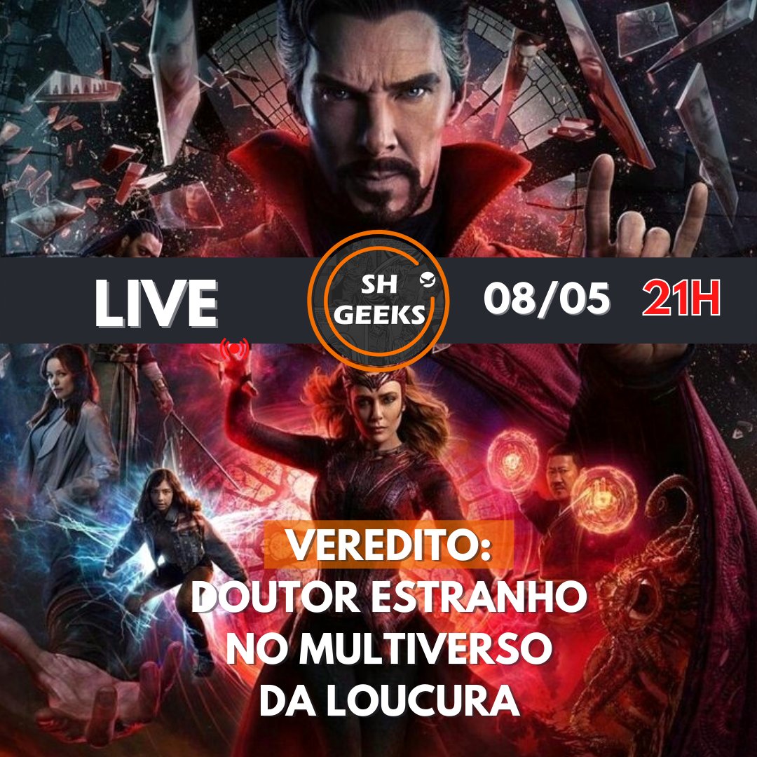 shgeeks's tweet photo. O que vc achou de DOUTOR ESTRANHO NO MULTIVERSO DA LOUCURA? 🤔🤯😈☠️🤡🤩🥲
Incrível? Demoníaco? Perfeito? Esperava mais?
Amanhã na #LiveSh vamos dar nosso veredito! 🧐
🕘 DOMINGO 21H
https://t.co/jnFqp7JfRT
.
#Shalom #ShGeeks #DrStrangeMultiverseOfMadness https://t.co/GY2qaU5gMf