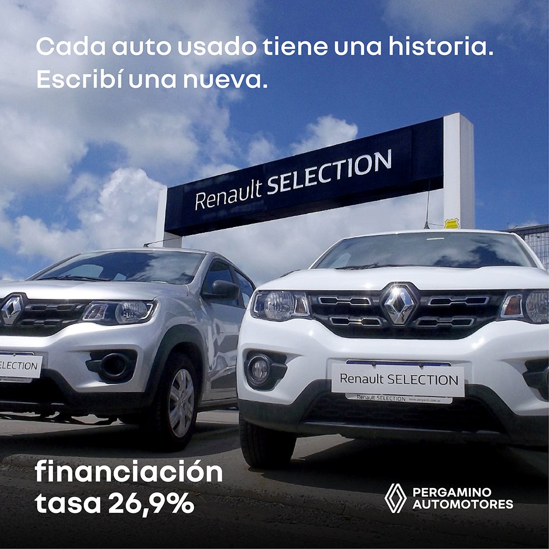 pergauto's tweet photo. El Auto te elige a vos... Aquí está tu inmediata adquisición o renovación.. 🤩🔜
👉 Acedé solo con DNI, más un anticipo o Usado  
#RenaultSELECTION #NuevoConceptoenUSADOS 🚗🚕 https://t.co/14FdRF9nII
