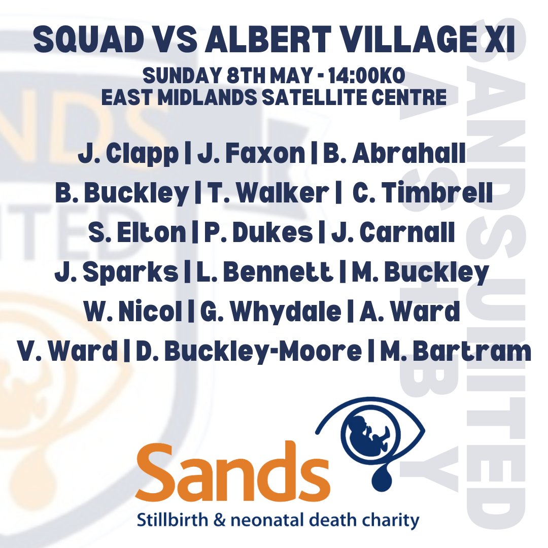 SUFCAshby's tweet photo. Squad reveal for our match tomorrow v Albert Village XI. Be great to see as many there as possible 🧡💙

Thanks to @BuxtonHW for our images https://t.co/P0qWuqKyZz