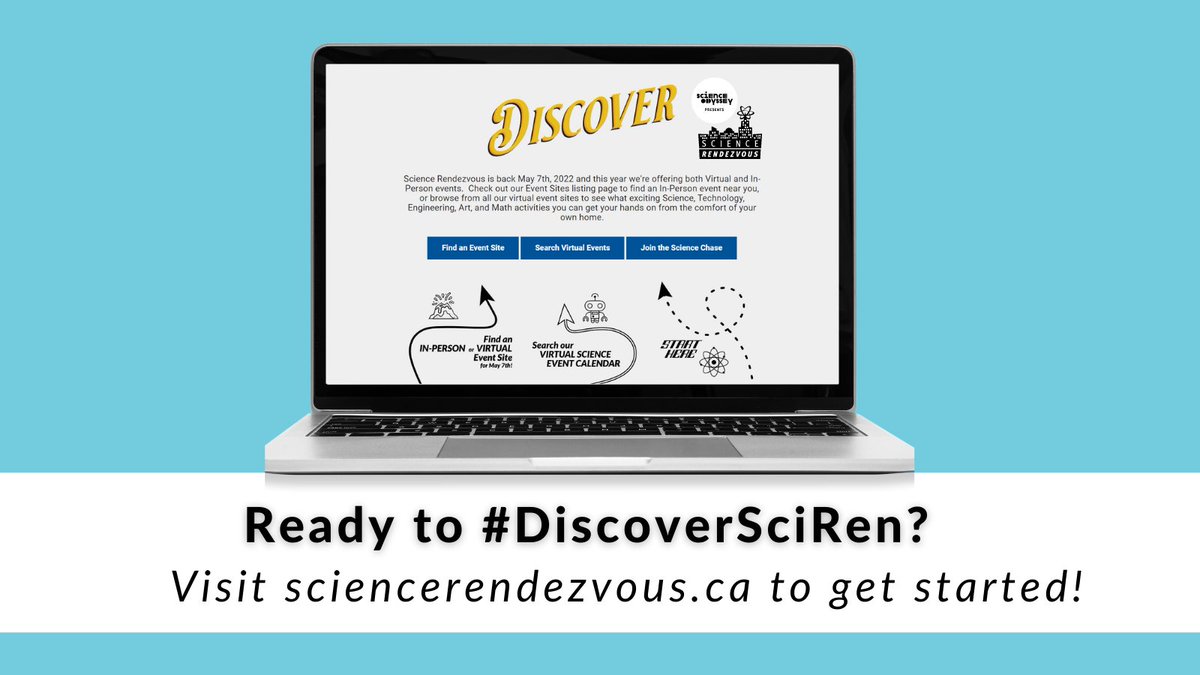 Today is the day 🎉 Science Rendezvous is back with an exciting lineup of virtual and in-person events + the fan-favourite #ScienceChase🏃‍♀️

Ready to #DiscoverSciRen? Visit sciencerendezvous.ca to get started.

#SciRen #OdySci
