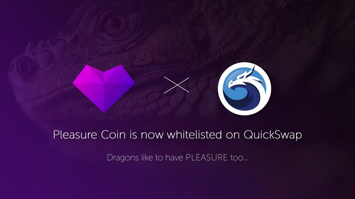 Pleasure_coin's tweet photo. Pleasure Coin $NSFW- Along with being whitelisted for easy access on @QuickswapDEX, we're just getting started on this amazing #polygon #DEX 

💹More amazing marketing &amp; surprises coming!
👀Keep your eyes peeled

#Cryptos #cryptocurrency #Altcoins #100xgem #100xGems https://t.co/GzNZvaQUh1