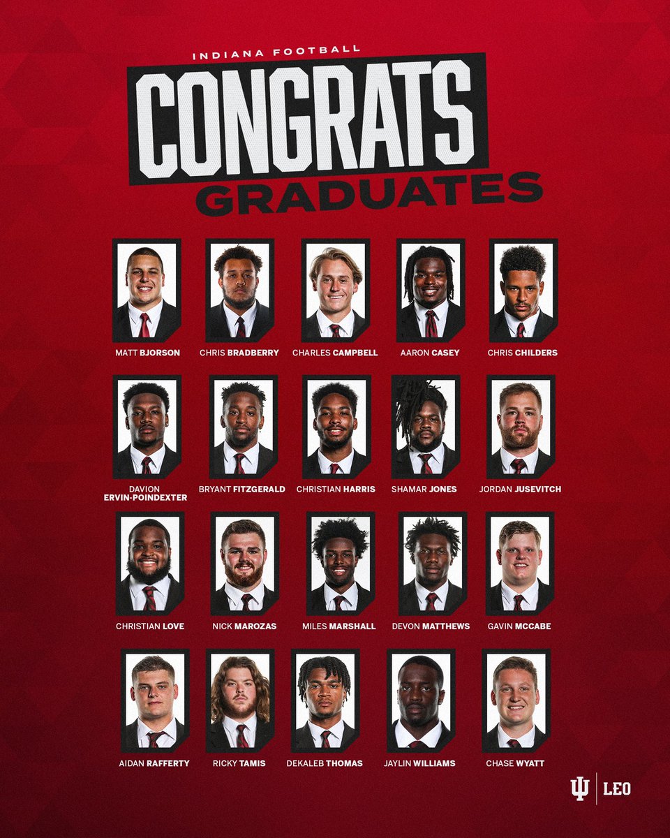 IndianaFootball's tweet photo. Earned not given. 🎉🏈🎓 https://t.co/ZObguF3KeN