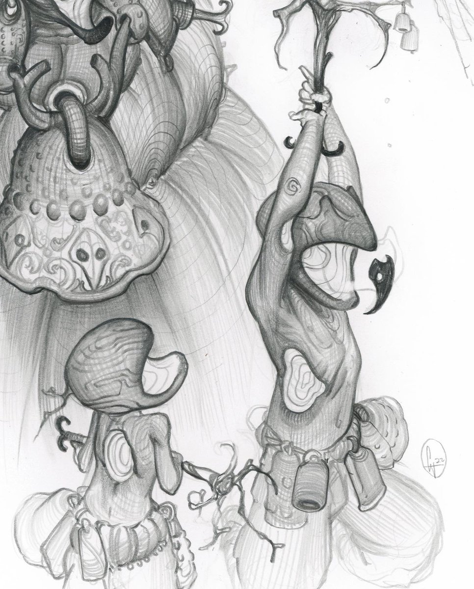 Ancient bells 🔔 guide the disoriented souls of those who left the physical world too soon. #villarrte #drawing #life  #MultiverseOfMadness 😂