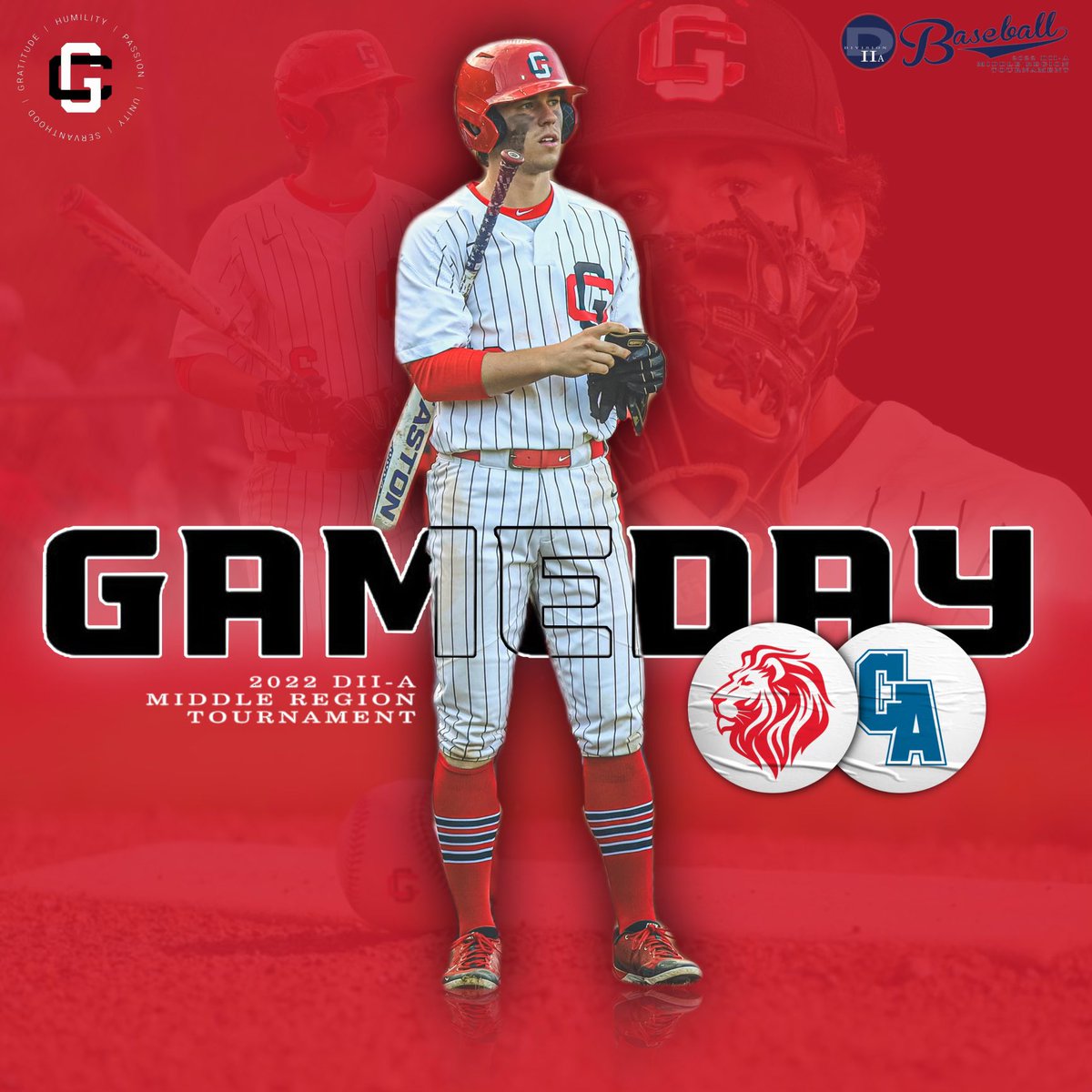 GCALionBSB's tweet photo. GAMEDAY: GCA plays host to Clarksville Academy in Round 2 of the Region Tournament this afternoon!

⌚️: 1:00PM
🆚: CA (@_CougarBaseball)
📍: Leiper’s Fork, TN
🏟: The Clyde (GCA)
📈: https://t.co/t03jjfuq6k…
🖥: https://t.co/zNwZ3v9As4

#HARD | #GoLions https://t.co/fBGTVNTSq7