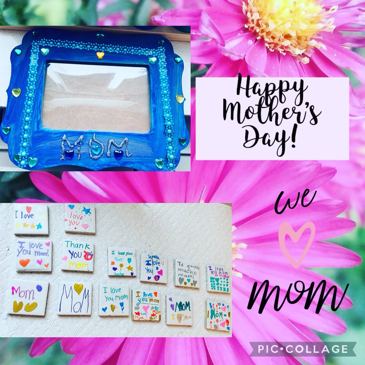 My second graders painted and decorated both a picture frame and ceramic magnet for their moms. They also created cards of their own (didn’t get a picture 😢) The magnets were a hit this year 💝 @30Q398