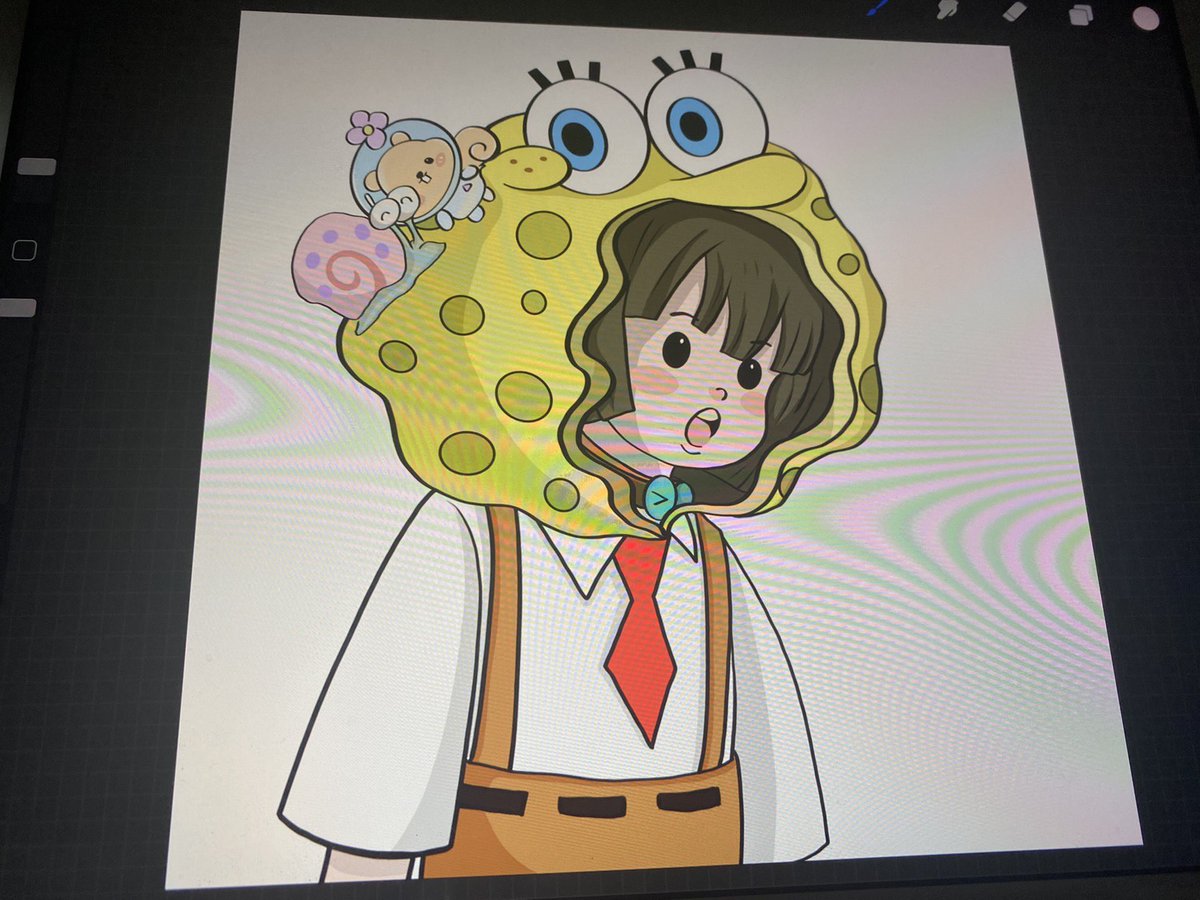 Brave__wu's tweet photo. SpongeBob × lonelypop hope you like it. That's my second fans art!!! @LonelyPopNFT @BushRobins https://t.co/MBmqrj9Okw