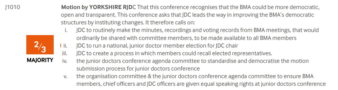 MelodyRedman's tweet photo. Another interesting debate at #JDConf22 ... on how @BMA_JuniorDocs works and how to best achieve transparency and democracy with effective committee functioning:
i) ☑️passed by a small majority
ii) ❌lost (56/40)
iii) ☑️ passed 
iv) ☑️ passed
v) ☑️ passed https://t.co/8ID4P4ypGT