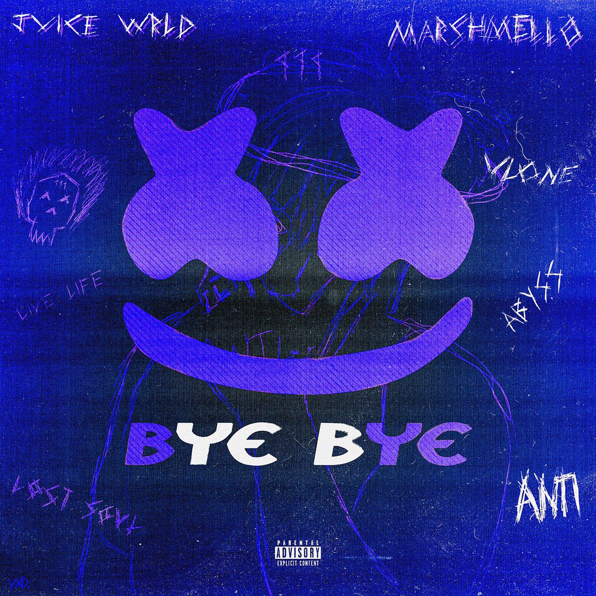 vxdbtw's tweet photo. Juice WRLD x Marshmello - Bye Bye (Cover Art) @JuiceWorlddd @marshmello https://t.co/lTaNczlfHu