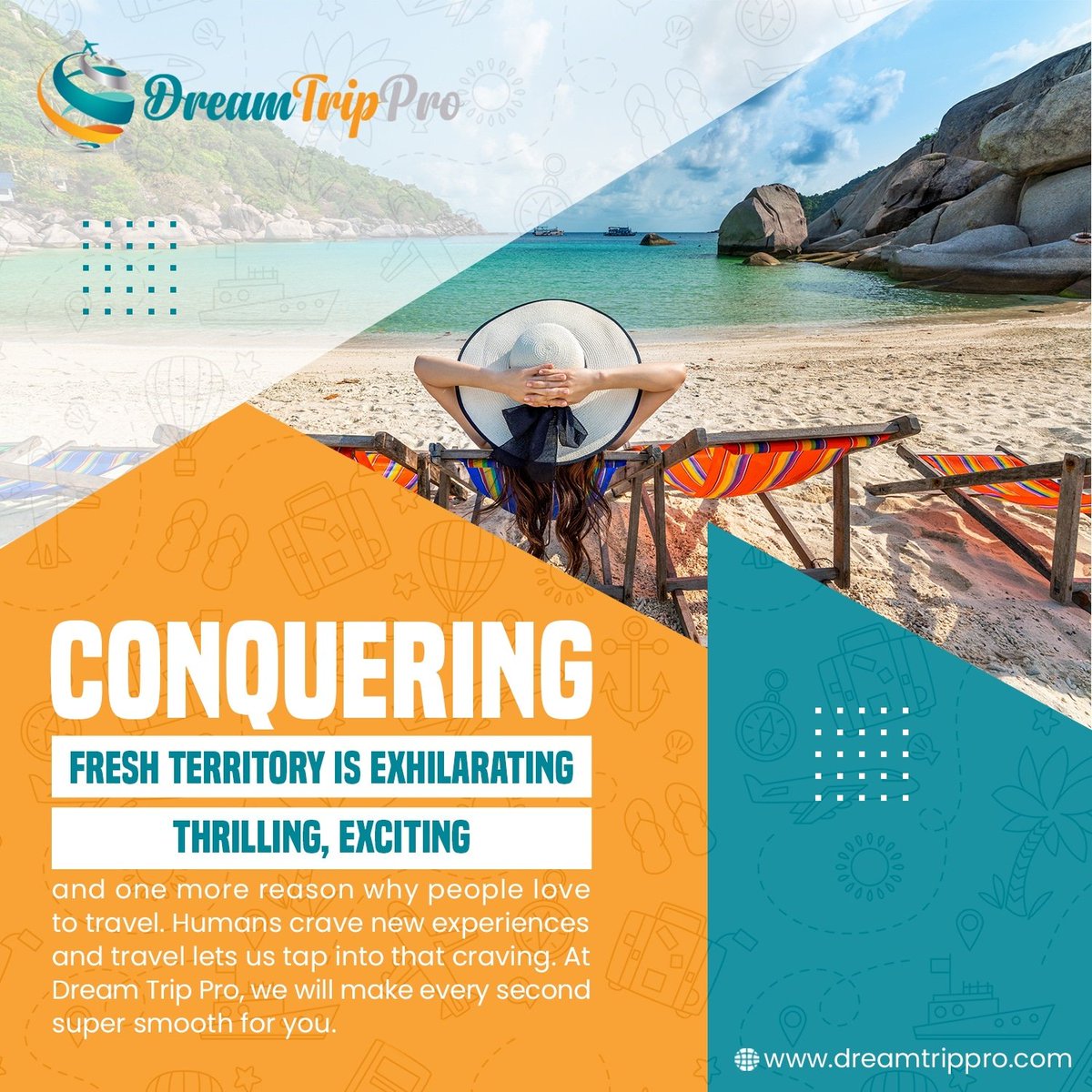 DreamTripPro1's tweet photo. Conquering fresh territory is exhilarating, thrilling, exciting - and one more reason why people love to travel. Humans crave new experiences and travel lets us tap into that craving. At Dream Trip Pro, we will make every second super smooth for you.

https://t.co/3Cqr7WfXfv https://t.co/Q8jFZc2ocN