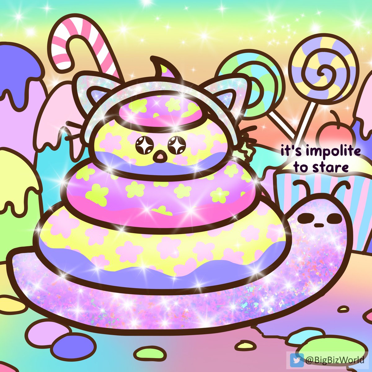 Its impolite to stare...but would you look at our dazzing snailpoops?! 

888 unique income generating, charity giving, hand-drawn collection of Poops minting now at <a href="/knowhere_art/">Knowhere 👾 Terra NFT Marketplace 🌔</a> : bit.ly/38BHcnL