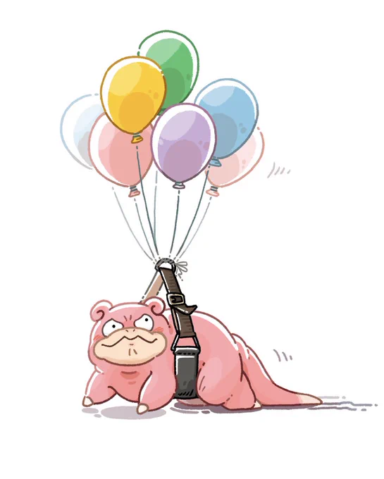 空飛べないヤドン#イラスト 