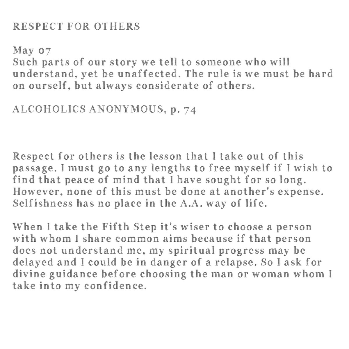 ReflectionsAA's tweet photo. #dailyreflections #recovery #AA #sober #soberlife #sobriety #May #OneDayAtATime #2022 https://t.co/22foRrCbNN