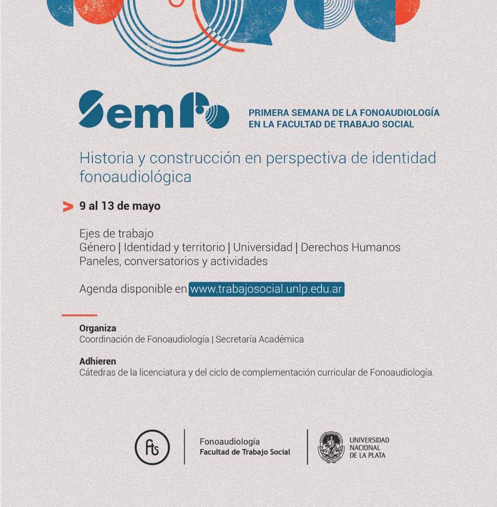 ▼ Primera semana de la Fonoaudiología en la FTS. Historia y construcción en perspectiva de identidad fonoaudiológica

» Agenda de actividades en: trabajosocial.unlp.edu.ar 
» Enlace a agenda descargable en PDF: tinyurl.com/mryn4d84