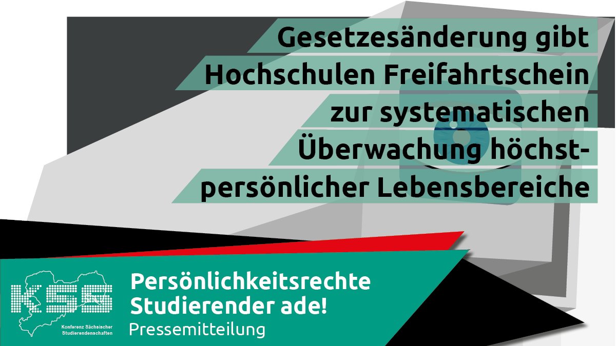 KSS_SN's tweet photo. Diese Woche mussten wir unsere Stellungnahme zum #Reförmchen des #HSFG abgeben... und sind nicht zufrieden. Warum? - Weil wir uns #Sorgen um #Datenschutz und #Privatsphäre machen, wenn die Hochschulen keine Mindeststandards vorgegeben bekommen. #saxlt
https://t.co/5hGnYFh4UB https://t.co/zV60ttOMoI