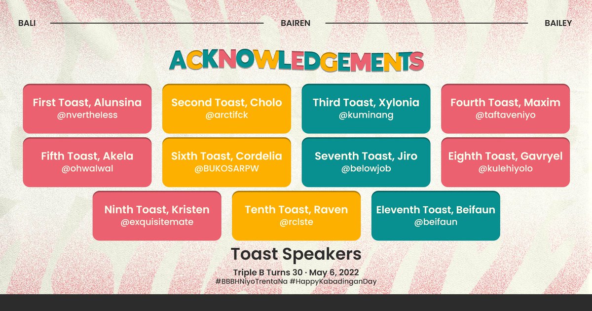 05062O22's tweet photo. ㅤ
ㅤ
                   SPECIAL THANKS TO:
            TRIPLE B'S TOAST SPEAKERS

ㅤ https://t.co/kA1sp4lgz8