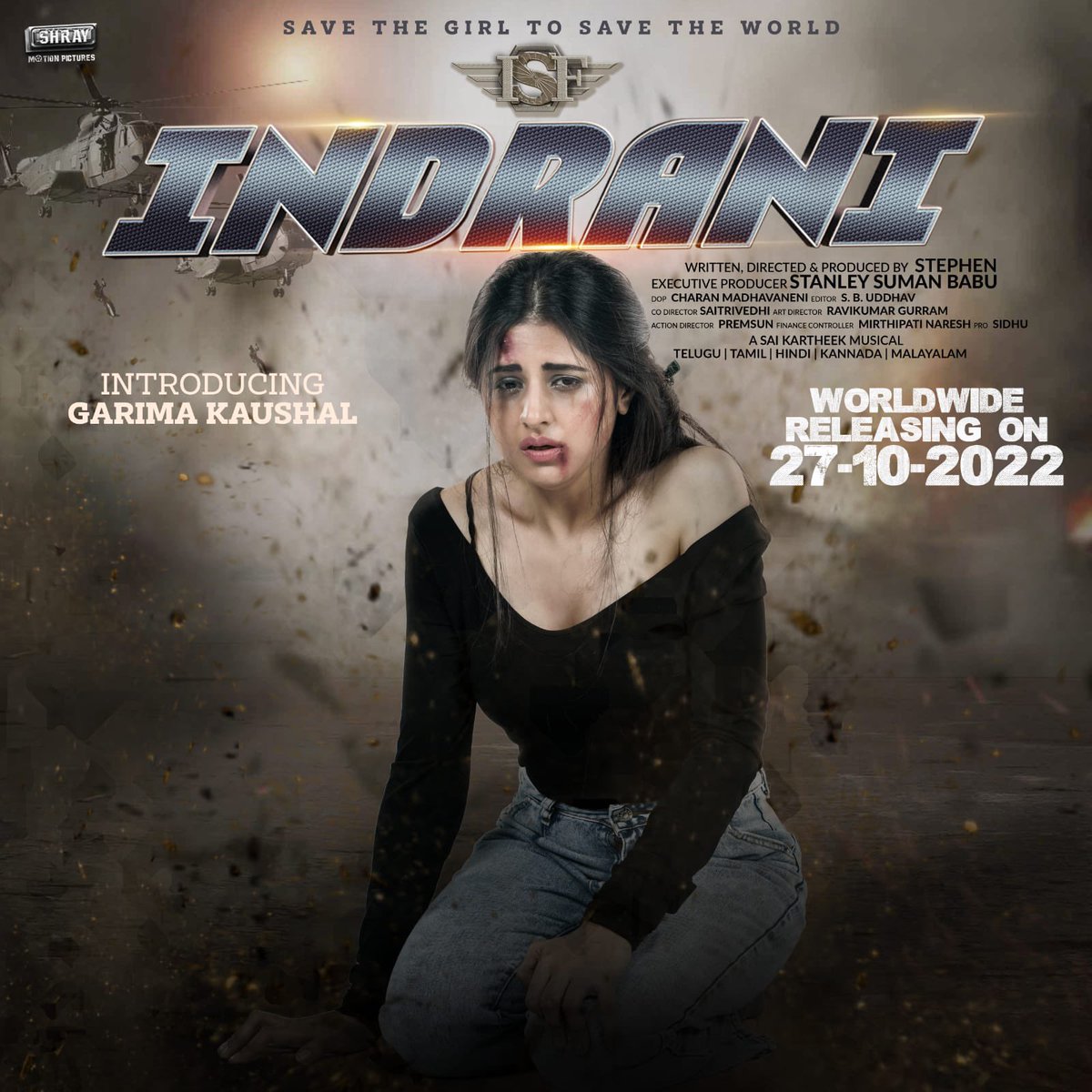 VeronicaEntert's tweet photo. Save the Girl to Save the World... Presenting the first look of #GarimaKaushal from the world of #INDRANI.

Worldwide Grand Release On 27th October, 2022. 

#YaaneeaBharadwaj @Kabirduhansingh #Stephen #StanleySumanBabu @ImSaiKartheek #CharanMadhavanen #SBUdhhav https://t.co/4URqo5GUM5