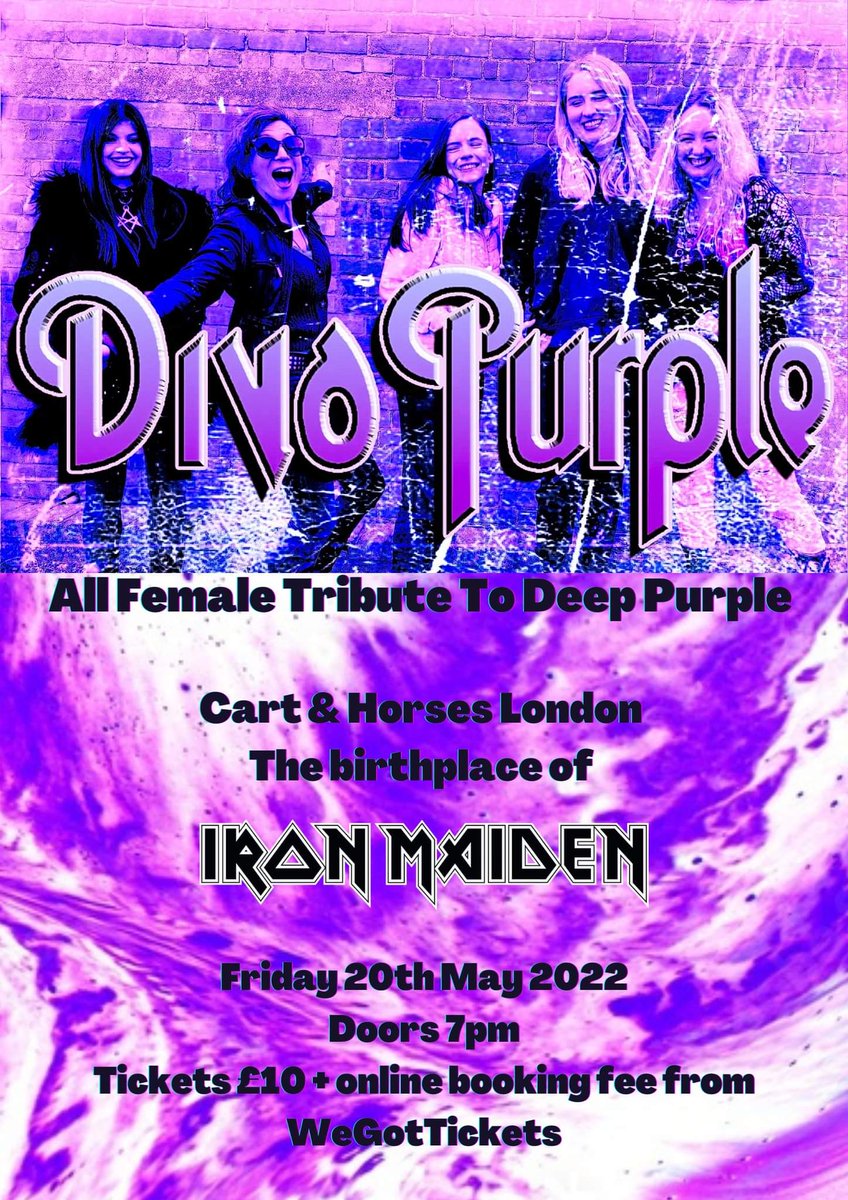 Tickets are now available for our show this month at the Cart and Horses, Stratford London on 20th May. Come say hello, we won't bite! 😊🤪😜 see our website for more info #gigsinlondon #DeepPurple #Women #womenwhorock #classicrock