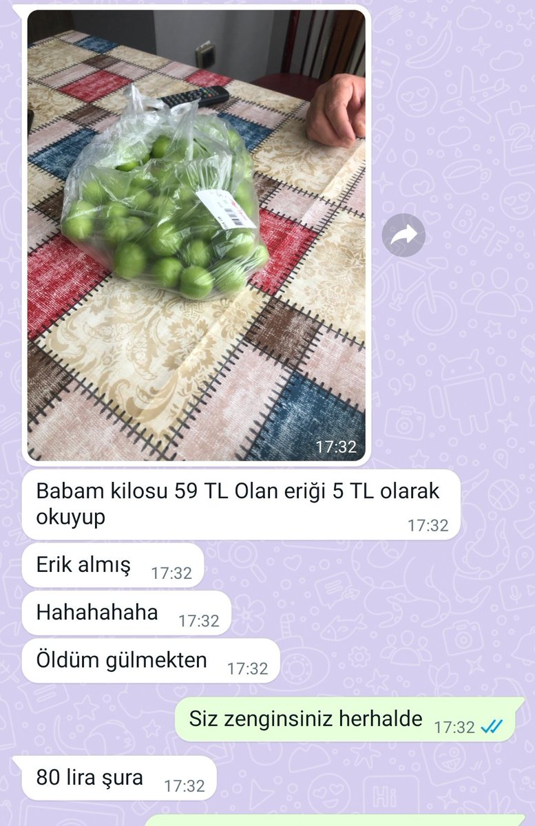 Dört kişi oturmuşlar bu şekil eriğe bakıyorlarmış......