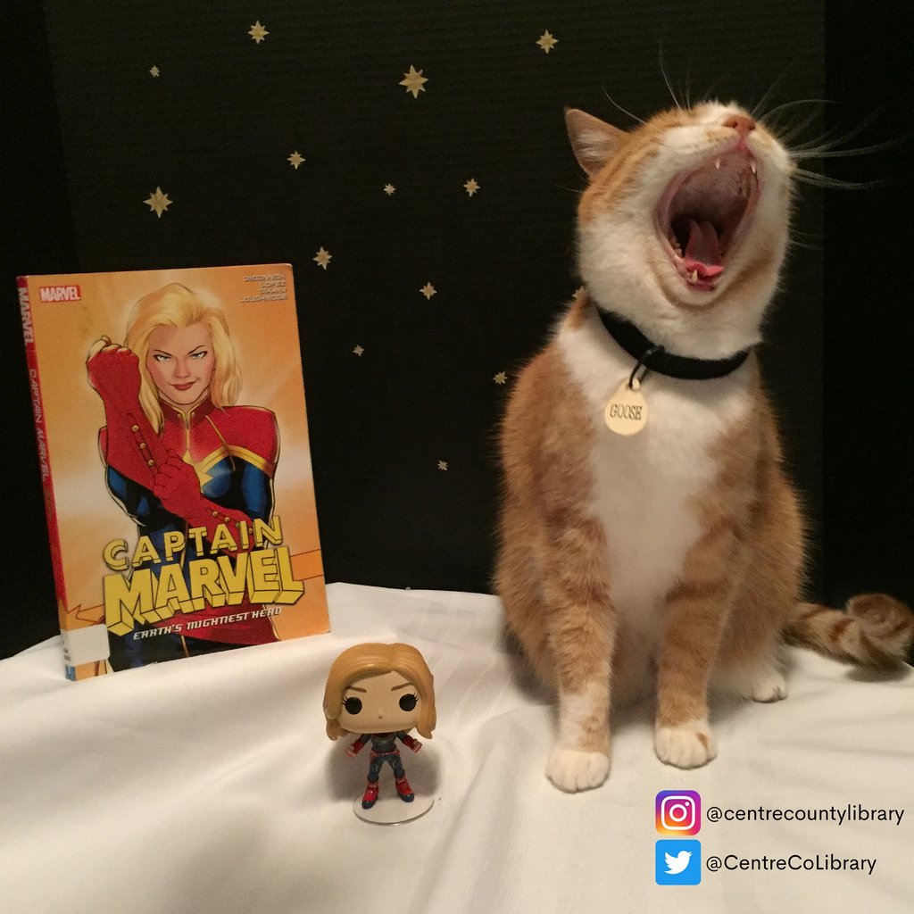 CentreCoLibrary's tweet photo. Reading is meow-velous!
It's #FreeComicBookDay! Stop by our NOVEL Con event in Bellefonte from 11:00-3:00 today to pick up free comic books, enjoy food trucks, browse vendors and artists, and #FindYourFandom at the Library!
#CaturdayThrowback #HoratioTheCat https://t.co/pn1GApCq7v