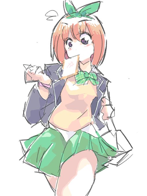 淳之介さんがTwitterに投稿した中野四葉(五等分の花嫁)のイラスト。