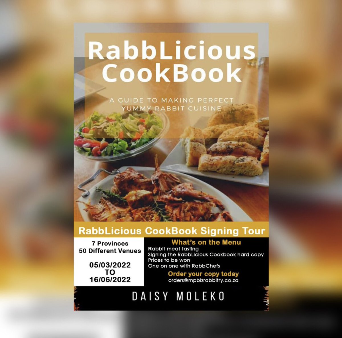 RPreneurs's tweet photo. @djsbu #DJSBU  RabbLicious CookBook Signing Tour still on with rabbit meat tasting Bona Pitori is killing it…..#LetsEatRabbitMeat https://t.co/DgzTr5KTbX