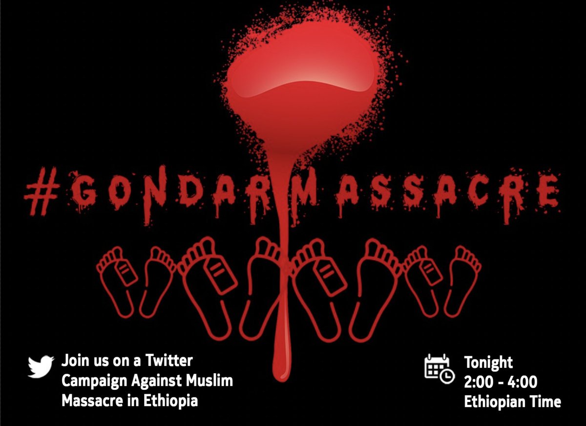 sadikao's tweet photo. State media narrative in the aftermath of #GondarMassacre revealed the Regional State's involvement. Victim blaming is rife, documentaries painting Muslims as terrorists. Arrested Muslims tortured to admit to "terrorism" #IslamophobiaInEthiopia @hrw @amnesty @AJEnglish @trtworld https://t.co/8i1JO2zPyS