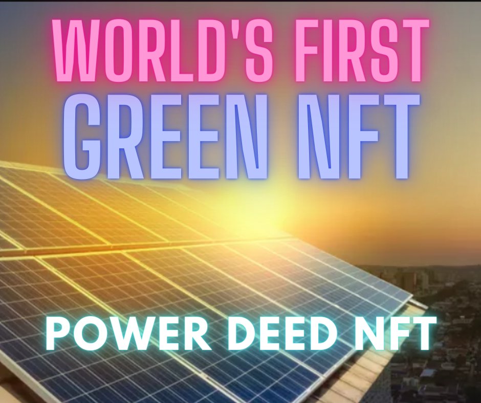 Lets get into Solar Energy Industry using NFT
Follow us on twitter and check out our website at 

PowerDeedNFT.com 

#nft #NFTCommunity #NFT #trendingnft #yanggang #defi #gogreen #GreenEnergy