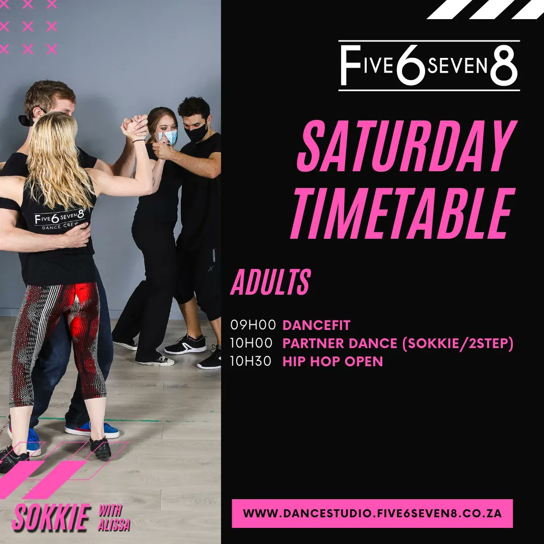 five6seven8ds's tweet photo. We offer over 20 different dance styles, check out all our styles during our Open Dance Week, for only R275pp pop into all our classes.

Check out our Saturday Dance Schedule

#opendanceweek #openweek #multigenre #danceweek #timetable https://t.co/rwRrhz8BvF