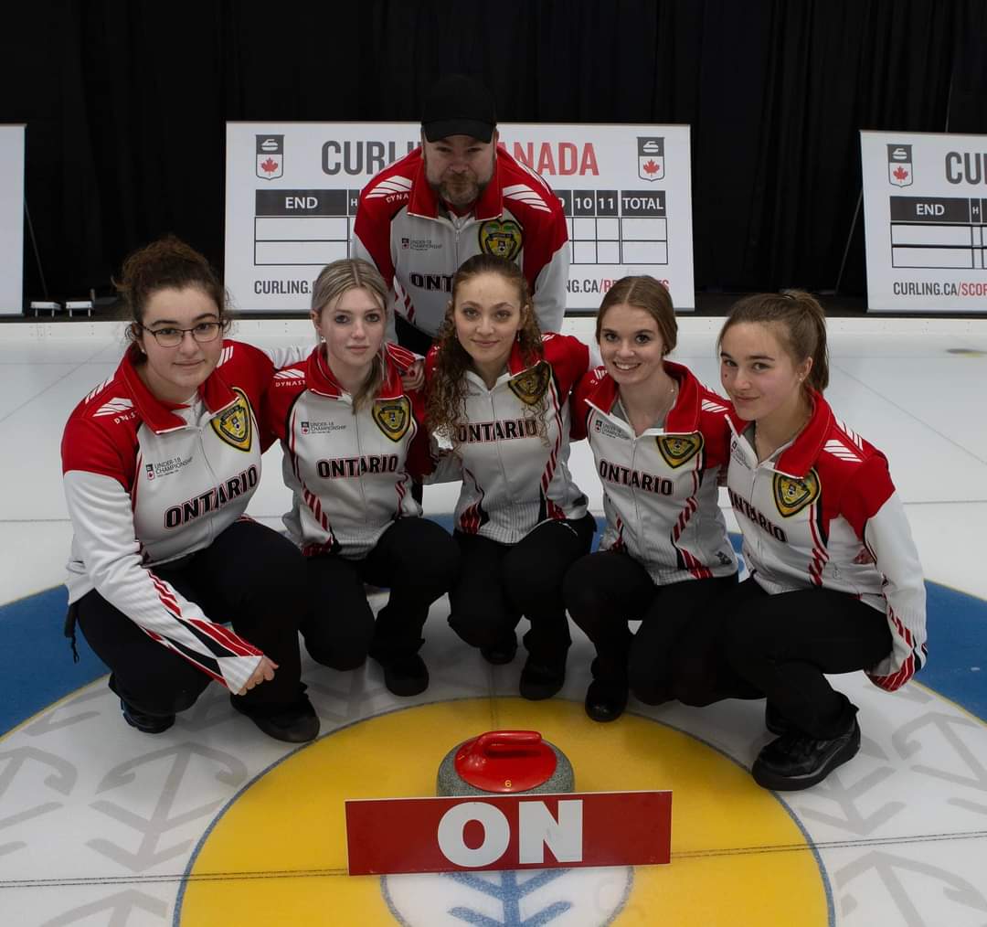 CONGRATULATIONS !
Team Ontario 1 - Team Acres
finished tied for tenth at the U18 Canadian Championships in Oakville.
<a href="/OakvilleCurling/">Oakville Curling Club</a> did a FANTASTIC job in hosting the event.
THANKS to everyone involved.
