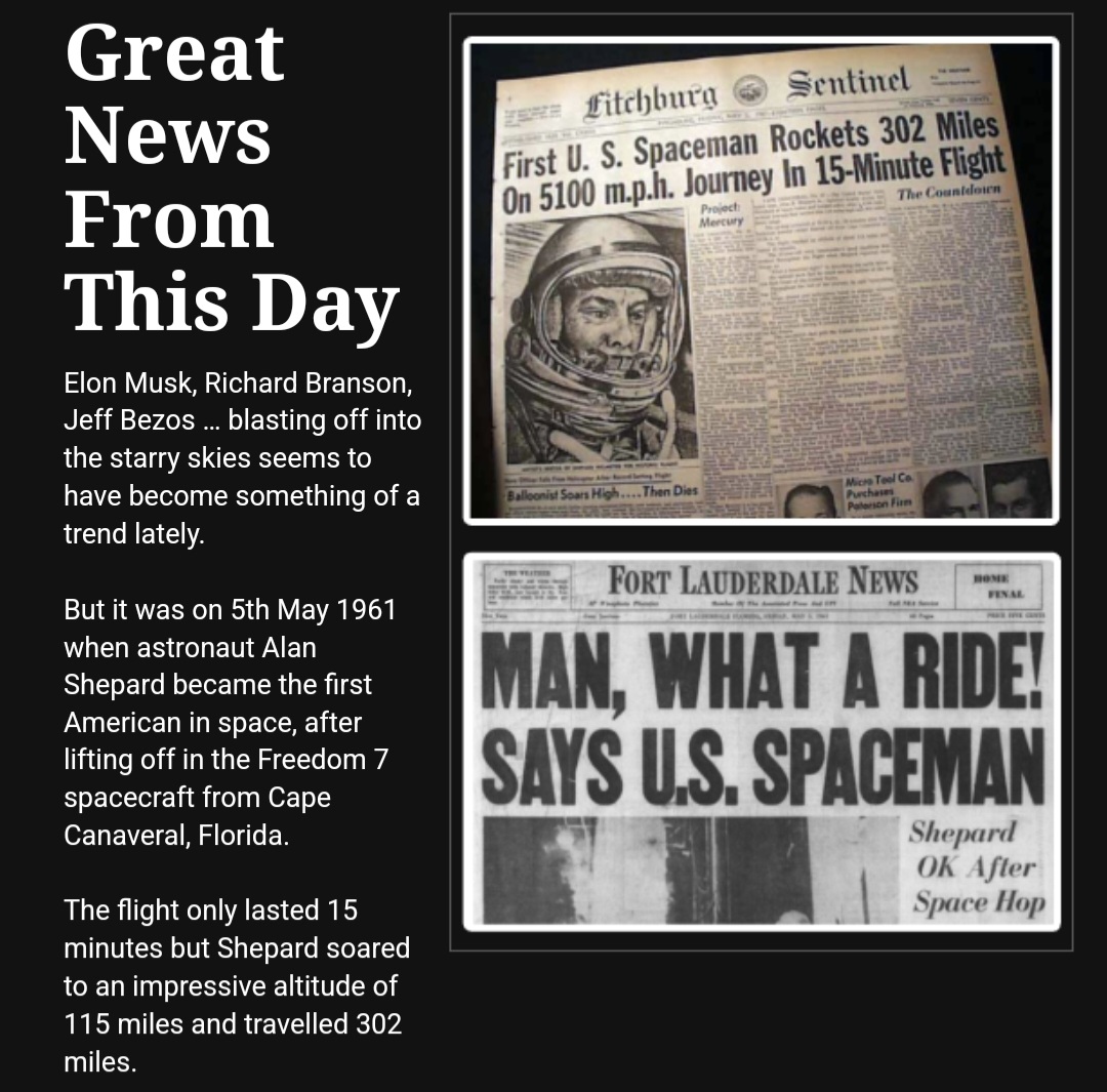 SchilkeScott's tweet image. Thank you Alan Shepard for your bravery and all the women and men in the very early days of #NASA on getting this amazing journey of flying in space and going to the moon started. We today are still in your debt and appreciate the struggles you went through!  🚀#LaunchAmerica 🚀