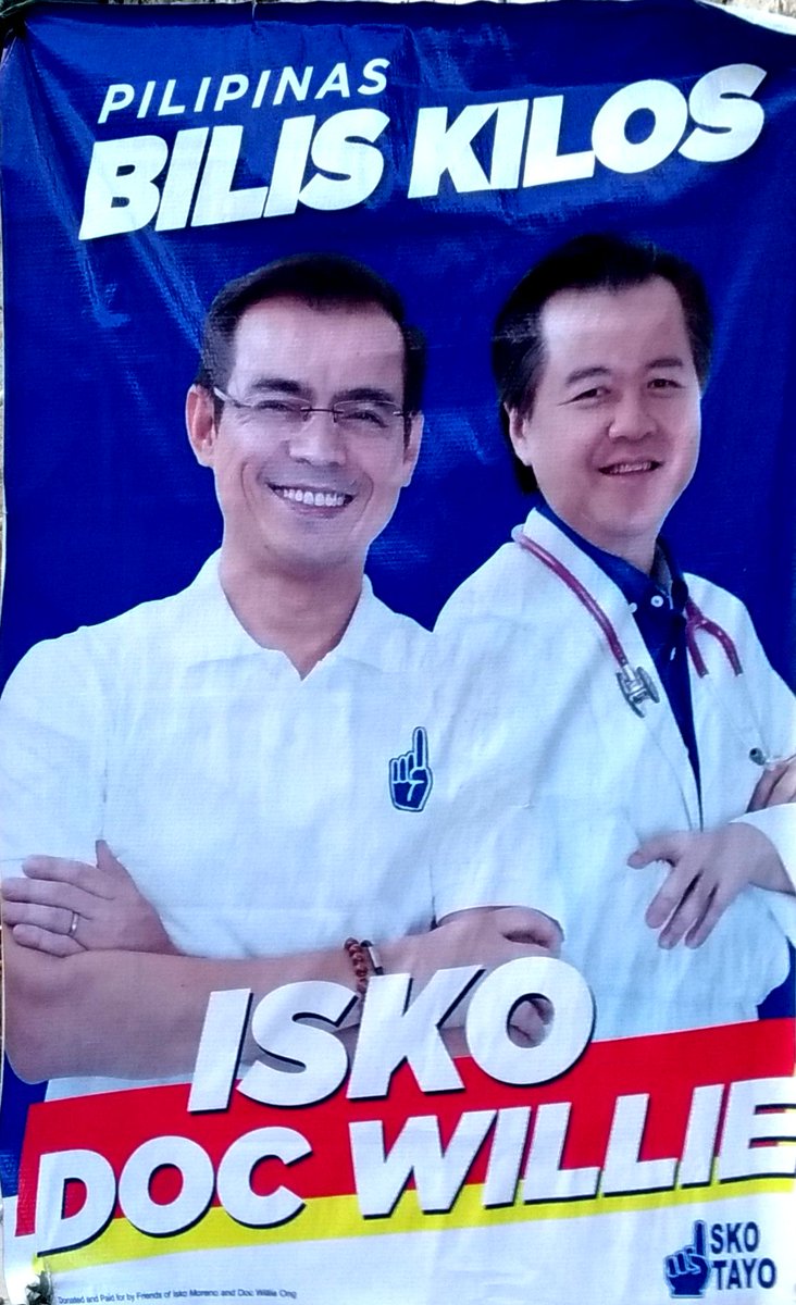 mond_di_a's tweet photo. The best presidential campaign poster I've seen is with @IskoMoreno and @DocWillieOng's "Pilipinas Bilis Kilos". Even though I'm not supporting them, this poster I would love to keep. The design, so simple, but, it captures the essence of their message.
#Halalan2022 #WeDecide https://t.co/v278ITo1Lh