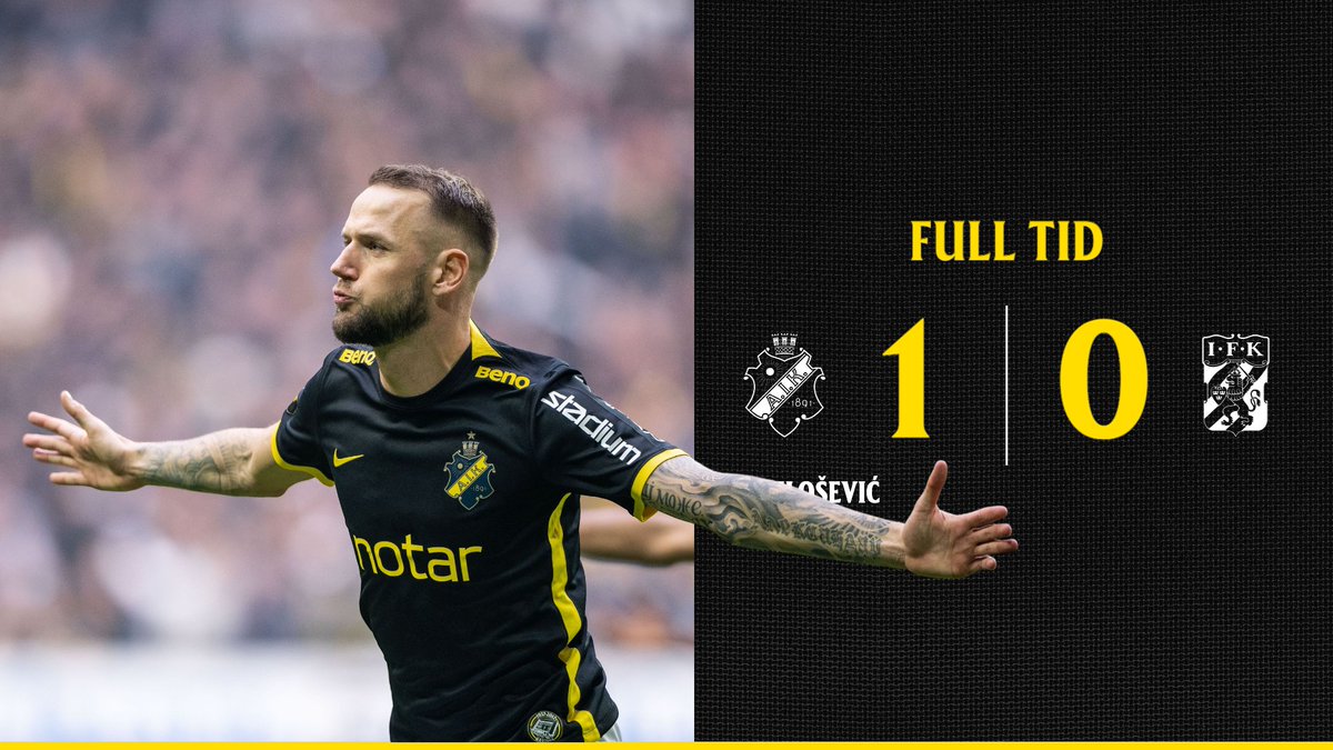 AIKfotboll's tweet image. Tre poäng till vårt svartgula lag!
