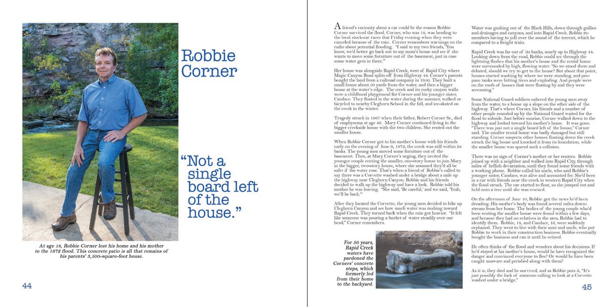 SethTupper's tweet photo. Johnny Sundby and I are signing copies of our new book, "Surviving the '72 Flood," from 11 a.m. to 1 p.m. today @prairieedge. The book features 27 stories and portraits of survivors of the 1972 Black Hills Flood, ahead of the flood's 50th remembrance June 9. https://t.co/wKQNiqfp6l