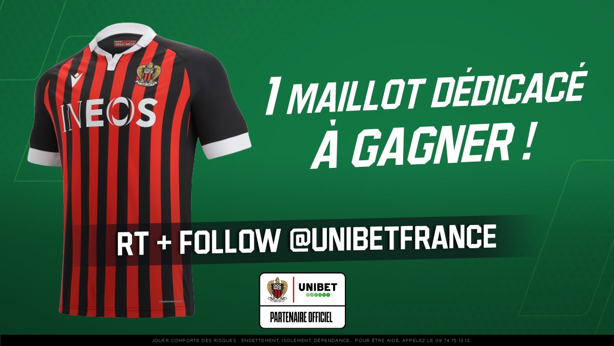 UnibetFrance's tweet photo. 👕 Unibet te fait gagner 1 maillot dédicacé de l'OGC Nice à l'occasion de la finale ! #OGCNFCN

👉 RT + Follow @UnibetFrance pour participer.
🍀 TAS lundi. https://t.co/dv3BRhYyOn