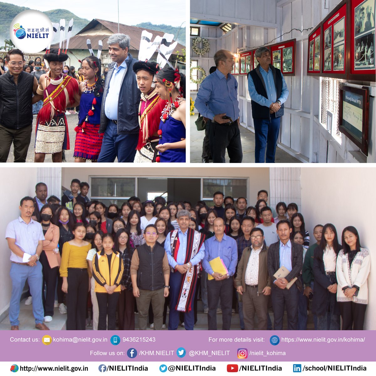 KHM_NIELIT's tweet photo. Dr MM Tripathi, DG NIELIT visited #NIELIT Chuchuyimlang Extension Centre and Nagaland Gandhi Ashram and interacted with students, village council &amp; local leaders and discussed ways to deploy IT education for rural upliftment. @AshwiniVaishnaw @Rajeev_GoI @GoI_MeitY @aotoshi3 https://t.co/W8igsitrGu