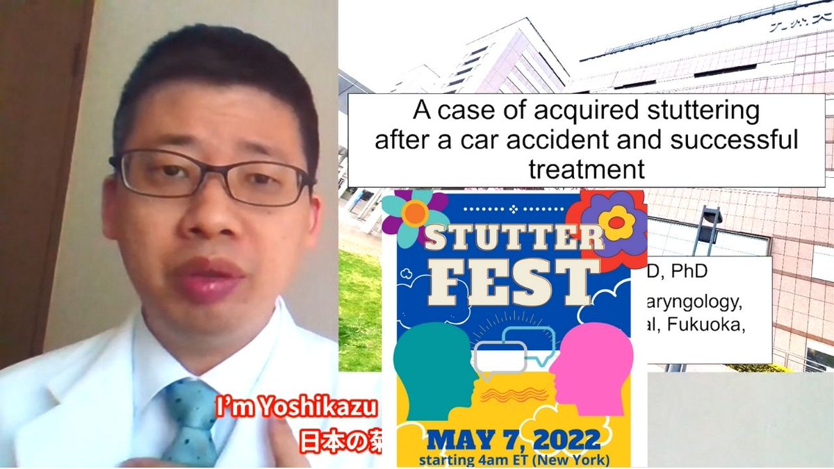 kiku618's tweet photo. At StutterFEST, I spoke about the treatment of a stutterer who developed a stutter after a car accident. A portion of that presentation is now available on Youtube. I would be happy if you could write me with questions and feedback.
https://t.co/pFI6SC0gMI
#Stutterfest https://t.co/QHIguqQbhe