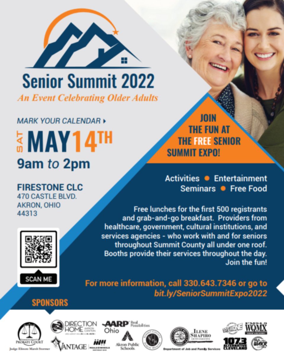 SummitExecutive's tweet photo. It's #OlderAmericansMonth and there is no better way to celebrate than by joining partners from across #SummitCounty for the #SeniorSummit on May 14! The expo is FREE and will take place from 9am-2pm next Saturday. Hope to see you there!
Register here: https://t.co/0lmqHhK2b3 https://t.co/pFa08yU3RA