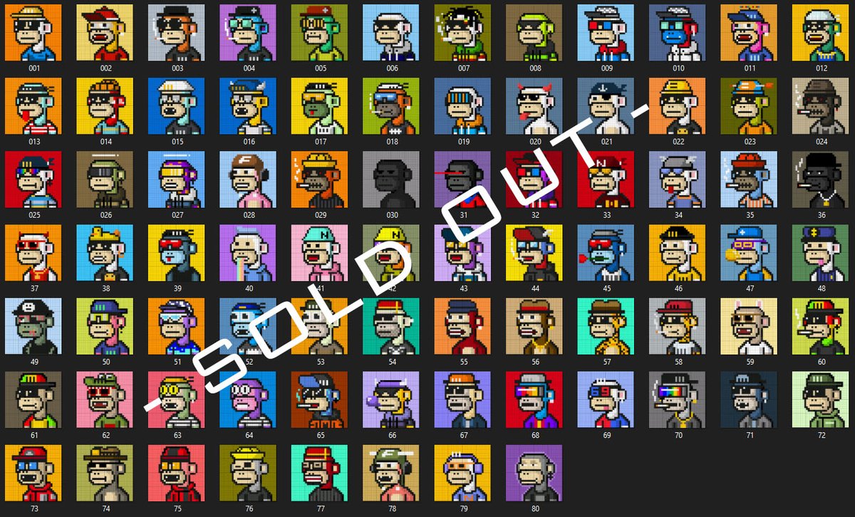 JayVader8's tweet photo. S O L D - O U T
monkey bloxx 001 - 080
Thank you for your support

https://t.co/cErb19XWIy

#paras #cryptoart #digitalart #tradingcards #NFTCommunity #NFTTHAILAND #nftcollector #NEARnft #NFTThaicommunity #NFTartwork #cryptoartist https://t.co/0WLPUoYdjh
