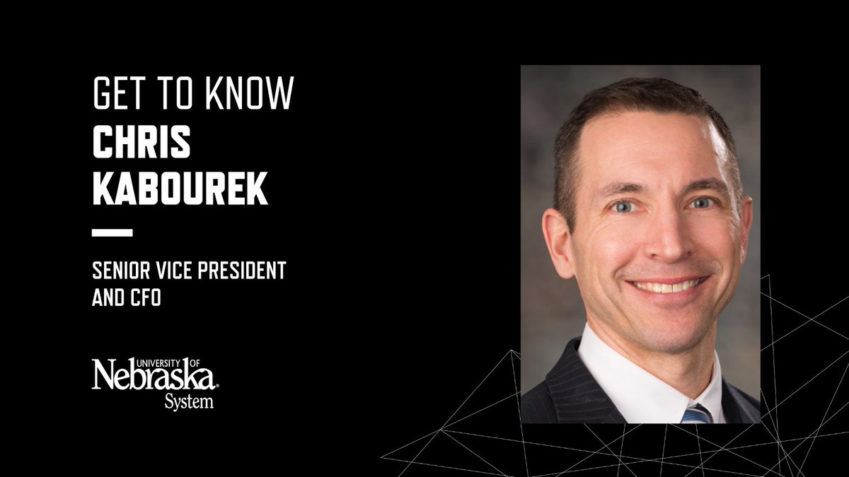 MEET OUR LEADERS: Senior Vice President &amp; CFO Chris Kabourek has more than two decades of financial leadership experience with the University of Nebraska System. In his role, he oversees all financial and administrative services that support the university’s operating budget.
